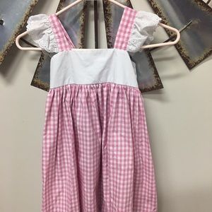 Pink and white dress with lace detail!